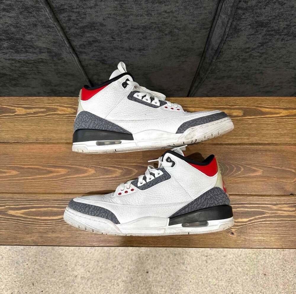 Air Jordan 3 Retro SE Denim 'Fire Red' Sneakers (CZ6431-100)